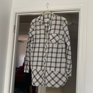 J Jill plaid. White, black, tan